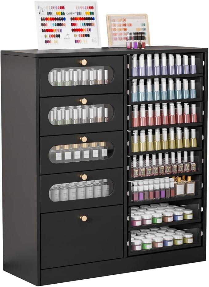 OmySalon Nail Salon Organizer Cabinet, Wooden Display by OmySalon