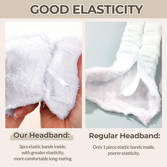 LEOBRO Spa Headband, Bow Skin Care Headband - Image 6