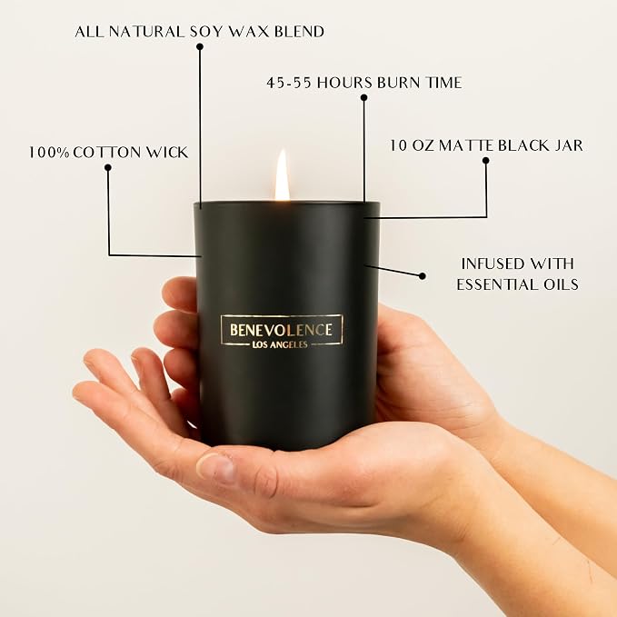 Benevolence LA Santal Scented Candle | Soy Christmas Candles - Image 5