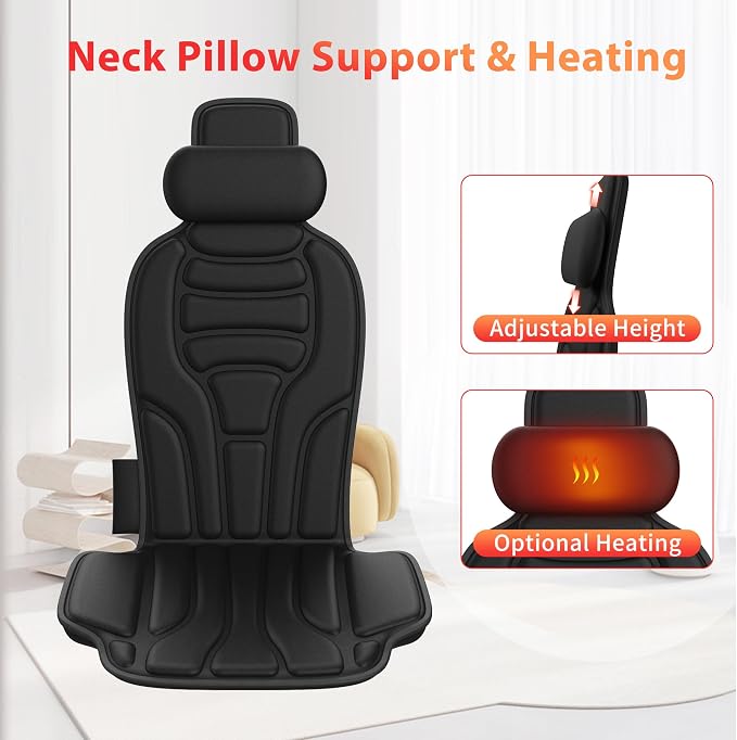 Back Massager with Heat，Vibration Massage Chair Pad with 5 Massage Modes & - Image 4