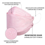 Borje KN95 Face Masks for Adults 50 Pack, 5-Ply Pink Disposable Face Mask - Image 3