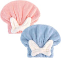 2Pcs Ultra Absorbent Hair Quick Drying Towel, Microfiber Hair Towel, Soft Bow by Unknown