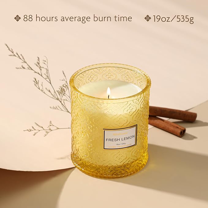Lemon Scented Candles, 19oz Aromatherapy Candles Gifts - Image 4