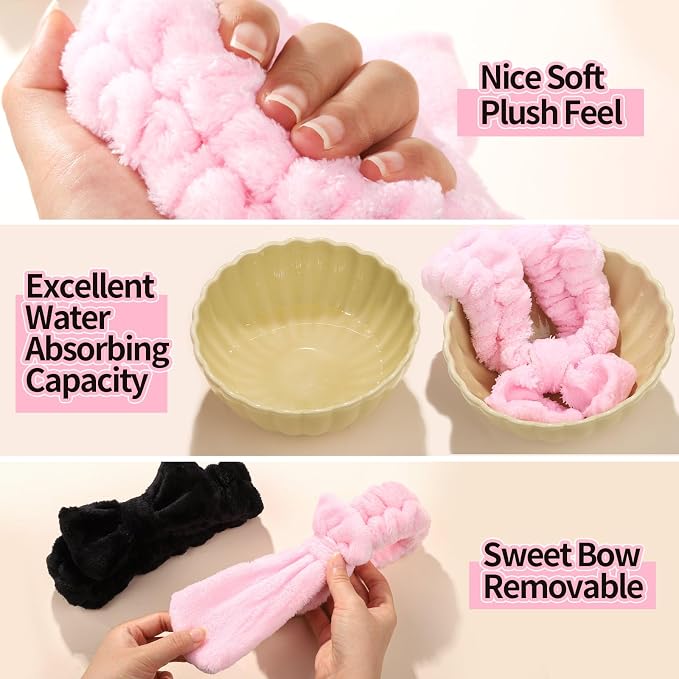 LEOBRO Spa Headband for Skin Care and Makeup, Headbands for Washing Face for - Image 5