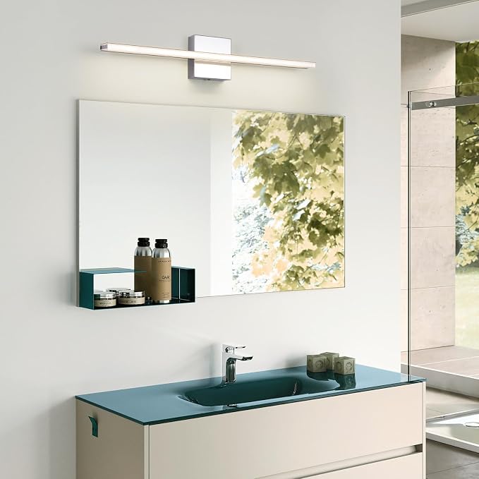 Chrome Vanity Lights for Bathroom 5CCT Dimmable Bathroom Lighting Fixtures Over - Image 4