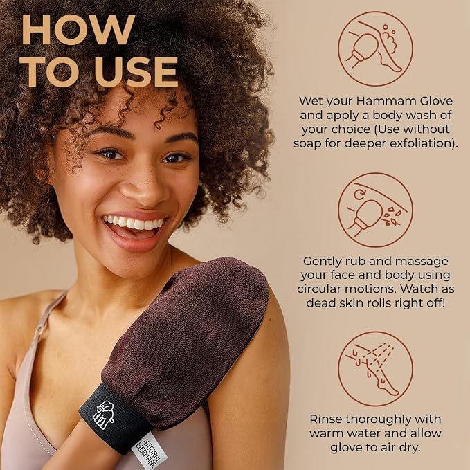 Natural Elephant Exfoliating Hammam Glove | Authentic Moroccan Kessa Body Scrub - Image 5