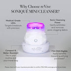 reVive Light Therapy Soniqué Mini Acne Cleanser, Battery-Operated Sonic Face - Image 3