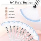 9 Pieces Facial Fan Mask Brushes, Soft Facial Applicator Brushes Tools - Image 4