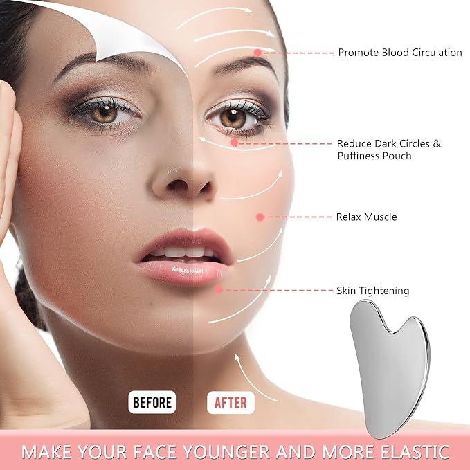 Gua Sha, Stainless Steel Gua Sha Facial Tools, Guasha Tool - Image 2