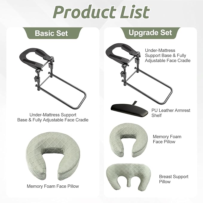 Massage Headrest for Bed, Adjustable Massage Face Cradle at Home, Portable - Image 3