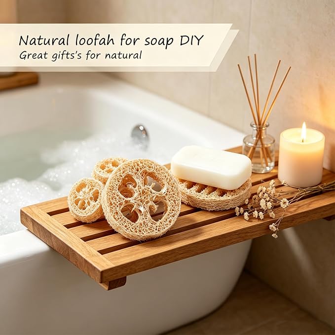 Natural Loofah Slices Cuts for Soap Making-20 Pack Organic Luffa Loofa Sponges - Image 2