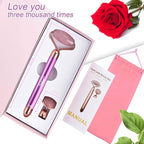 Upgrade 2 in 1 Vibrating Face Roller, Electric Jade Roller Facial Massager - Image 2