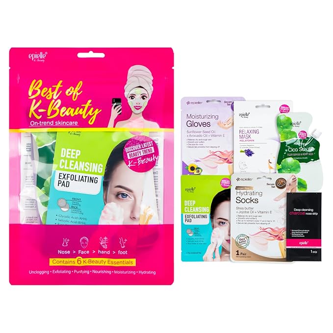 Epielle Best of K-Beauty Kit, 6 Home Spa Essentials, At-Home Spa Kit by Epielle