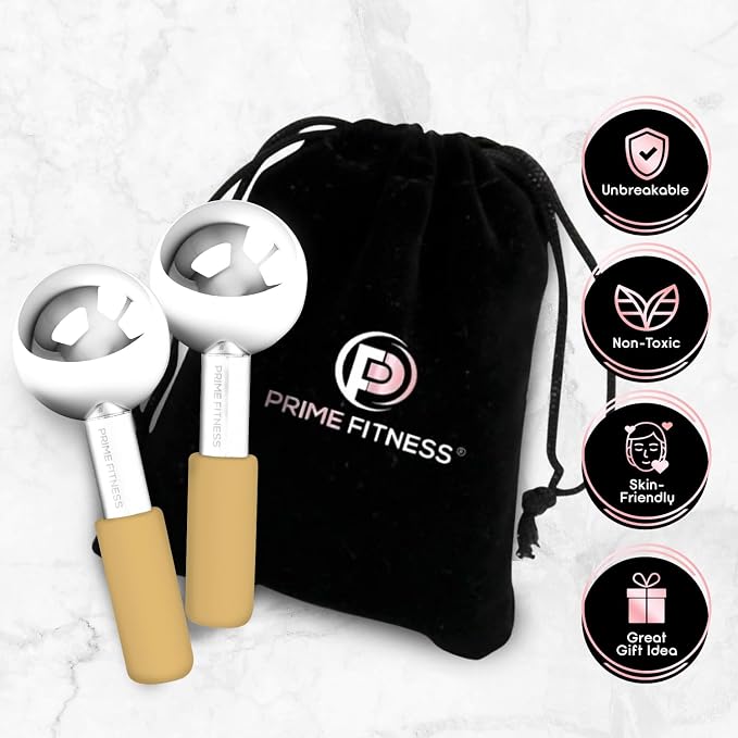 Ice Globes for Facials | Unbreakable Steel Cooling Roller | Cryo Sticks for - Image 5