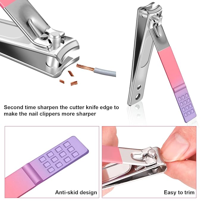 Manicure Set, Travel Mini Nail Clippers Kit Pedicure Care Tools - Image 4