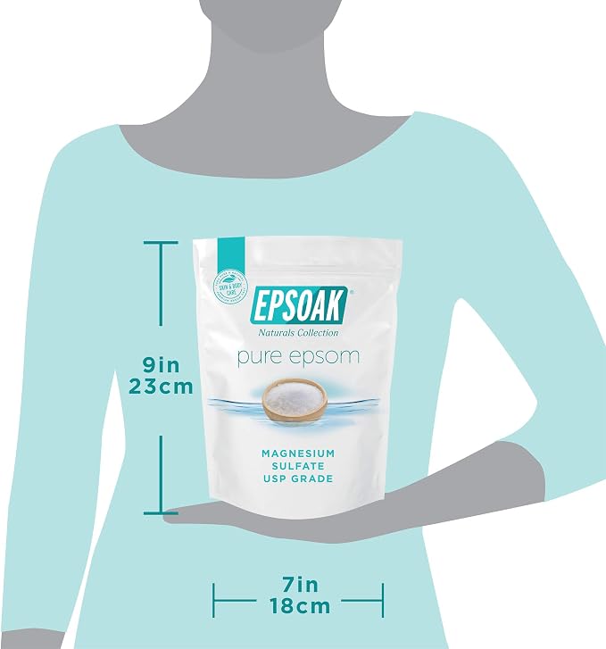 Epsoak Epsom Salt 2 lb. Magnesium Sulfate USP. Resealable Epsom Salt Bag - Image 8