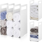LEIFIDE Set of 4 Interlocking Towel Organizer Metal Bathroom Towel Storage Rack - Image 7