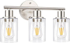 Zarbitta 3-Light Bathroom Light Fixtures, Brushed Nickel Vanity Light, - Image 8