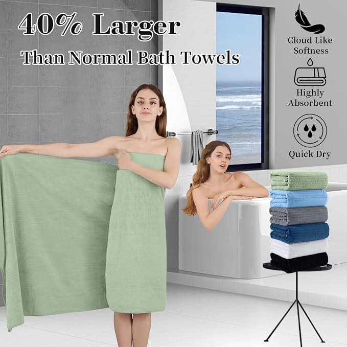 Extra Large Bath Sheet Set of 4, Ultra Soft Fluffy Towel, 35”x 70”Oversized - Image 3