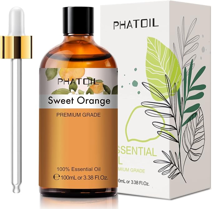 Sweet Orange Essential Oil, 3.38Fl.Oz PHATOIL Pure Essential Oil Singles by PHATOIL