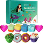 10 Bath Bombs for Kids, Bath Bomb Gift Set, Natural Bubble Bathbombs, Shea by comfso