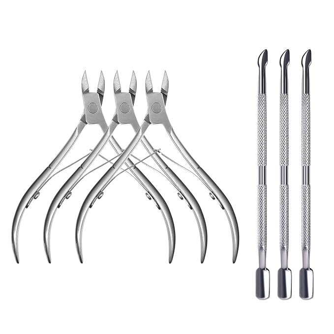 6Pcs Cuticle Clipper with Cuticle Pusher Set, Professional Stainless Steel Dead by Unknown
