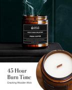 Scented Candles for Men | Fresh Coffee, Smells of Espresso | Wooden Wick - Image 5
