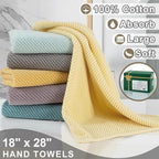 Beige Hand Towels, Hand Towels for Bathroom Set of 4, Large 18"x 28" - Image 3