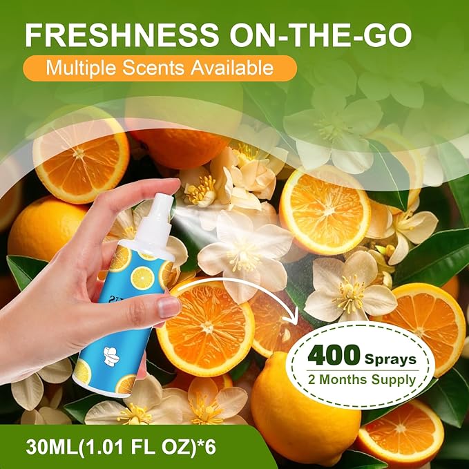 6 Pack Toilet Spray, 6-Scent Bathroom Spray, Freshener Deodorizer - Image 7