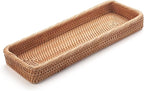 Rattan Bathroom Vanity Trays Toilet Tank Baskets Long Narrow Hand Towel Storage - Image 2