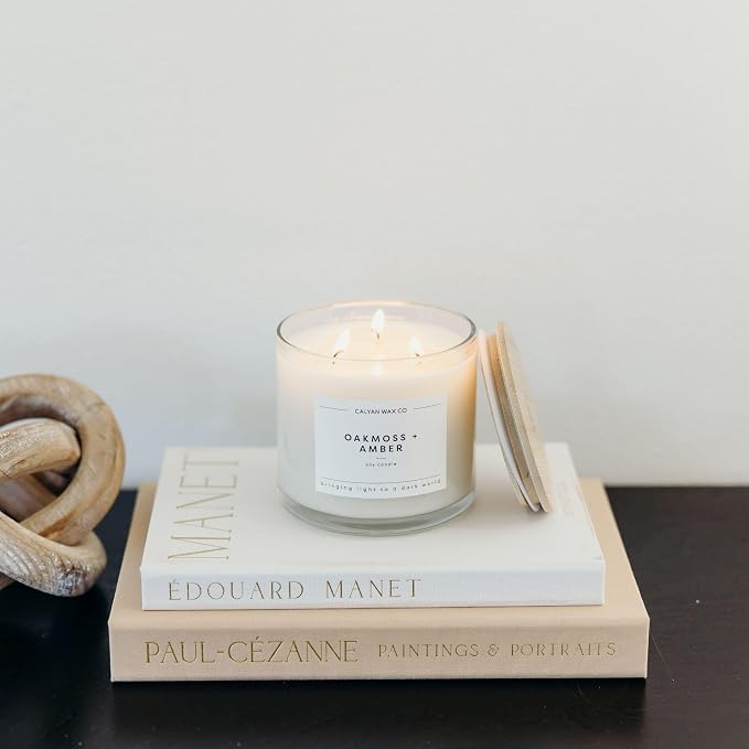 Calyan Wax Co. Oakmoss & Amber 3 Wick Scented Candle - Image 8