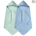 Yoofoss Hooded Baby Towels for Newborn 2 Pack 100% Muslin Organic Cotton Baby by YOOFOSS