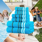 CASA COPENHAGEN Exotic 6 Pieces Towel Set- Teal, 525 GSM 2 Bath Towel 2 Hand - Image 7