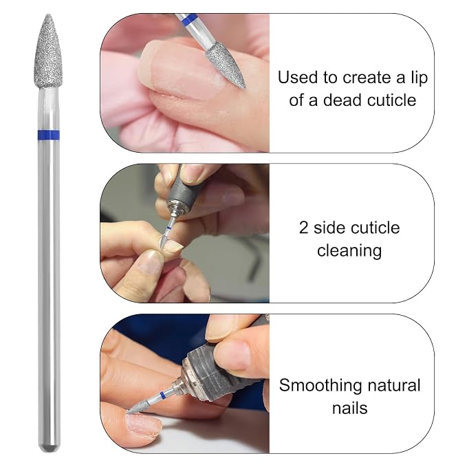 Diamond Nail Drill Bits Efile Cuticle Drill Bit Nail Buffer Bit Russian - Image 4