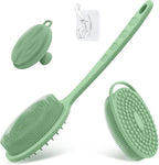 Silicone Back & Body & Face Scrubber Set 3PCS, Gentle Exfoliating Back & Body by GEENOA