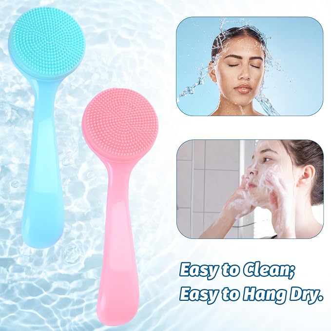 2Pack Silicone Face Brush Manual Face Scrub Brush Soft Facial Brushes - Image 6