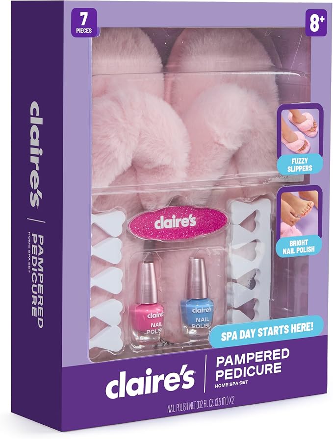Claire's Kids Pedicure Kit, 7-Piece Home Spa Set - Image 5