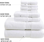 Madison Park 800GSM Bathroom Towel Set of 8 100% Cotton Bath Towel Set - Image 4
