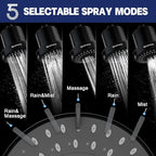Filtered Shower Head with 5 Modes, HOPOPRO High Pressure Showerhead with Filter - Image 6
