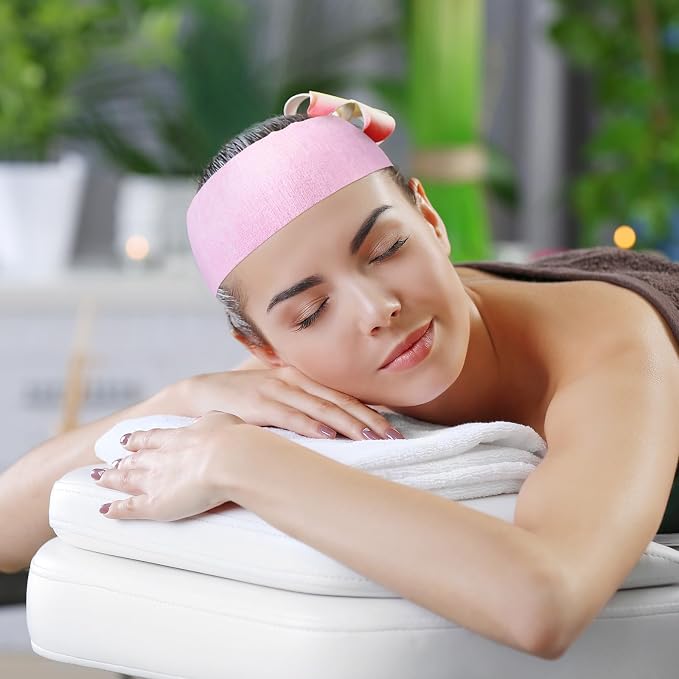 Waydress 140 Pieces Disposable Spa Facial Headbands - Image 6
