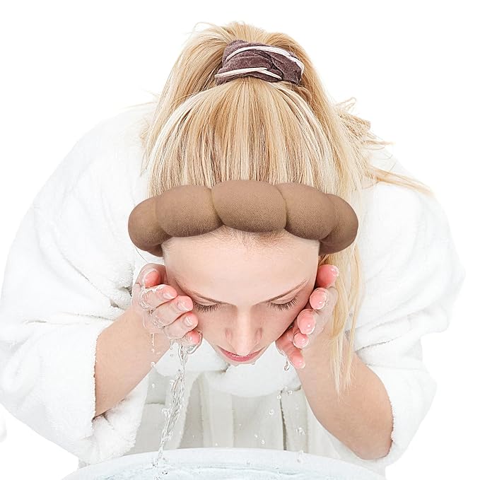 Zkptops Spa Headband for Washing Face Wristband Set Sponge Makeup Skincare - Image 9