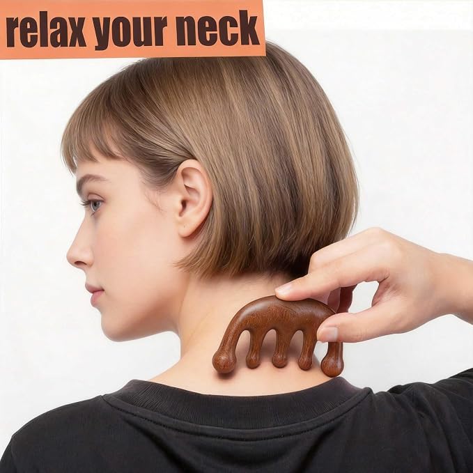 Wooden Scalp Massager for Scalp Gua sha, Massage Comb, Wooden Head Massager - Image 4