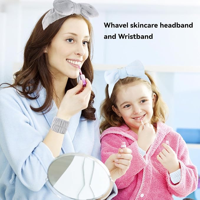 WHAVEL 6PCS Spa Headband and Wristbands Set, Face Wash Headband Wrist Bands - Image 4