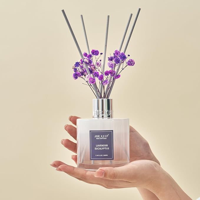 Airkeep Reed Diffuser Set/Lavender Eucalyptus/6.76 fl oz/1 Pack/Home & Office - Image 3