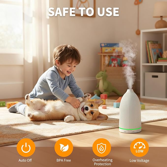 URPOWER 100ML Essential Oil Diffuser Ultrasonic Cool Mist Humidifier - Image 4