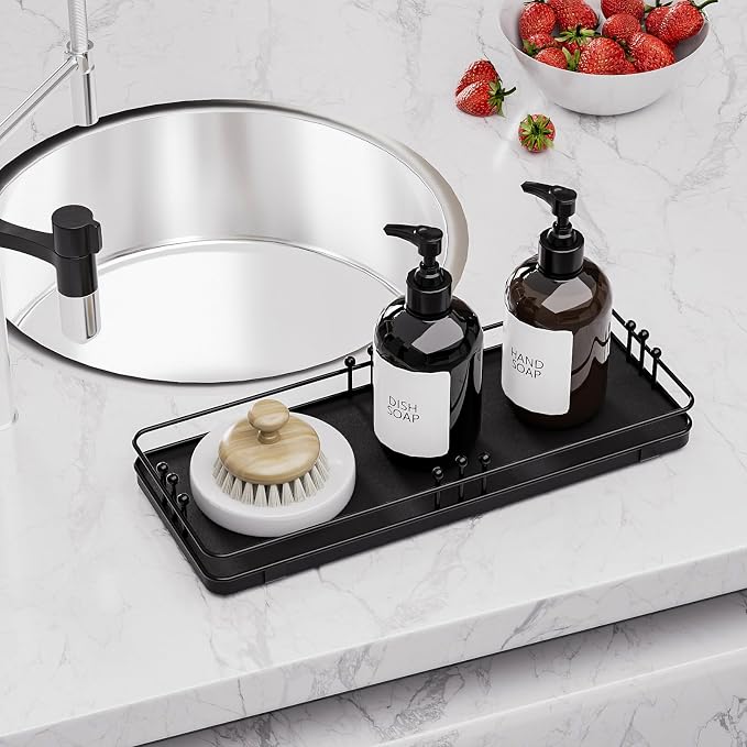 Bathroom Vanity Tray for Countertop Toiletries Perfume Makeup Soap Dispenser - Image 5
