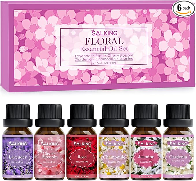 SALKING Floral Essential Oils Set, Premium Pure and Natural Essential Oils by SALKING