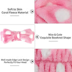 Casoty 6 Pcs Hairband, Soft Coral Fleece Spa Headbands, Bow Headband - Image 3