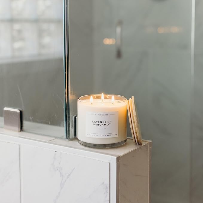 Lavender & Bergamot 3 Wick Scented Candle - Image 7