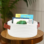 ABenkle Small Storage Basket, Mini Cotton Rope Storage Bin, Cute Tiny Shelf - Image 3